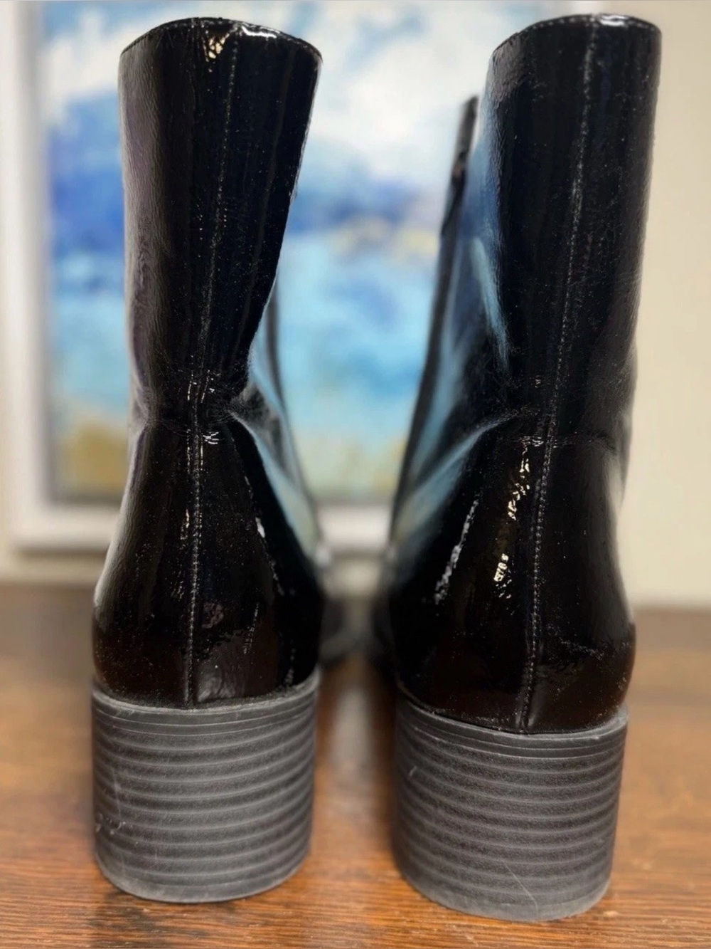 Vintage Worthington “Noya” Women’s Black Patent Leather Ankle Boots - Picture 11 of 15